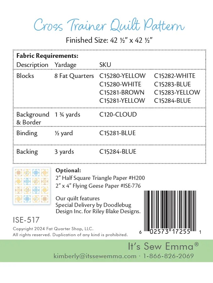Cross Trainer - Quilt Pattern