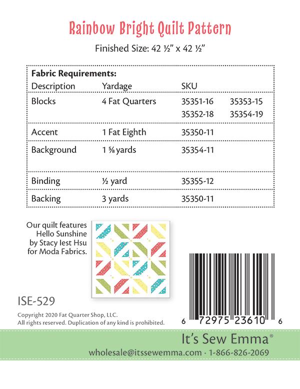 Rainbow Bright - Quilt Pattern