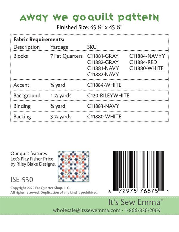 Away We Go - Quilt Pattern