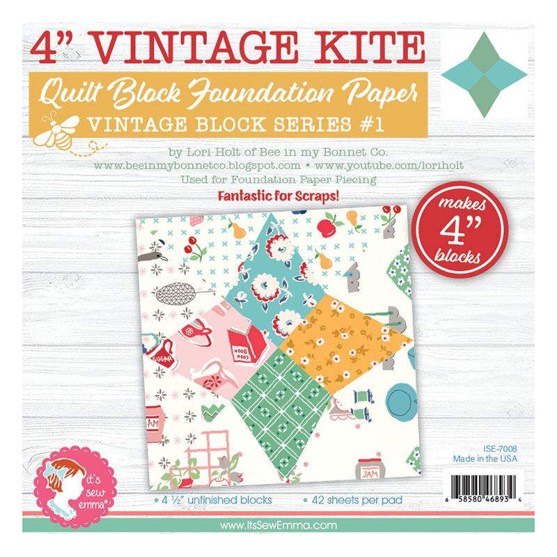 4" Vintage Kite Quilt Block - Foundation Paper Piecing