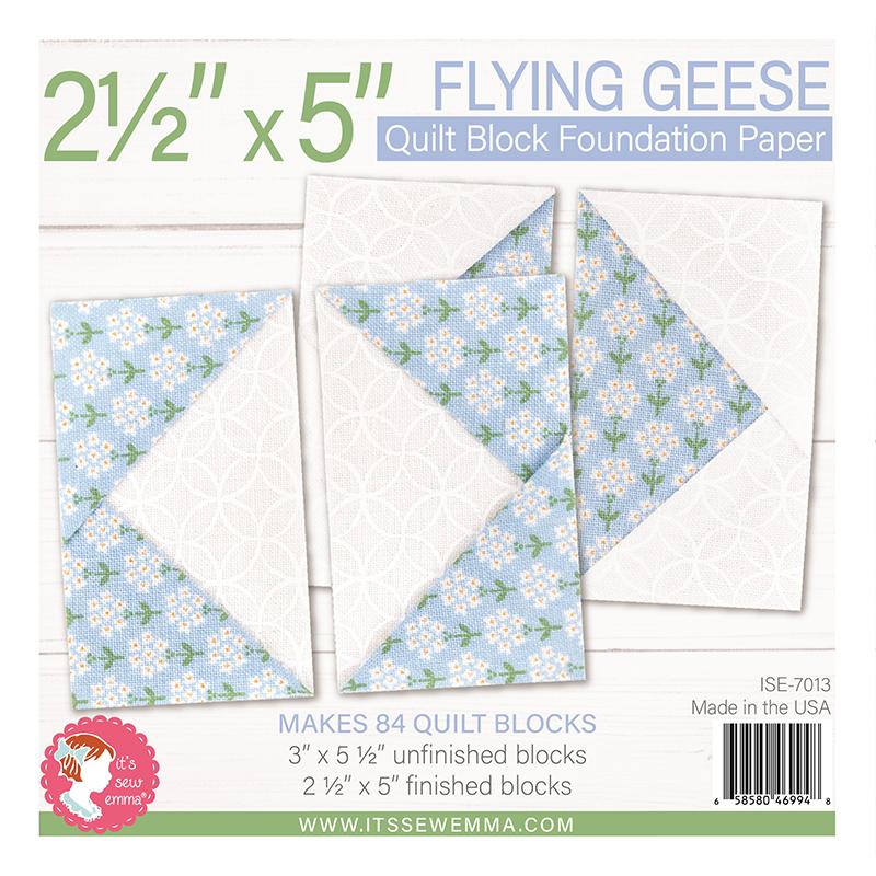 2.5" x 5" Flying Geese Block - Foundation Paper Piec