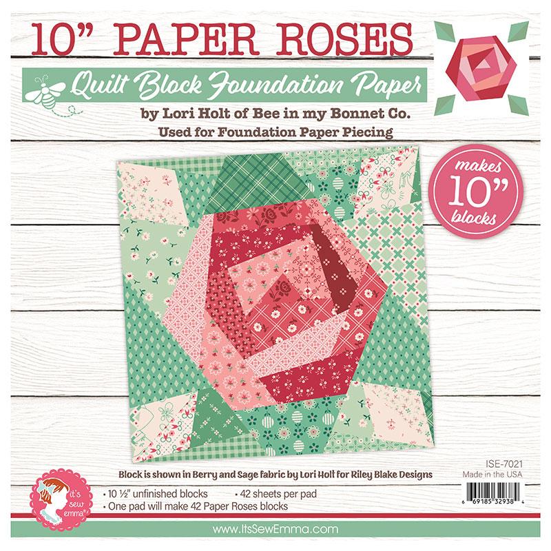 10" Paper Rose Foundation Paper - Paper Piecing, zoomed in. Select this picture to zoom back out.