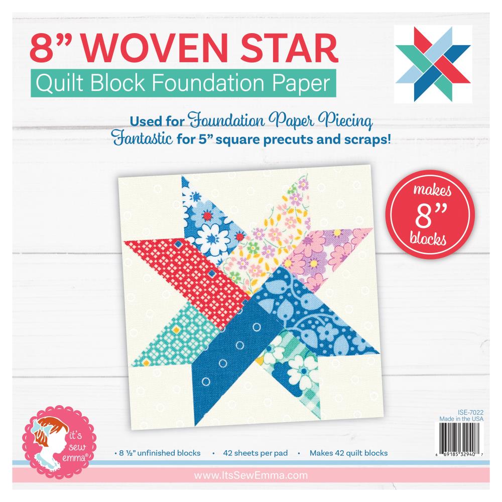 8" Woven Star Foundation Paper - Paper Piecing