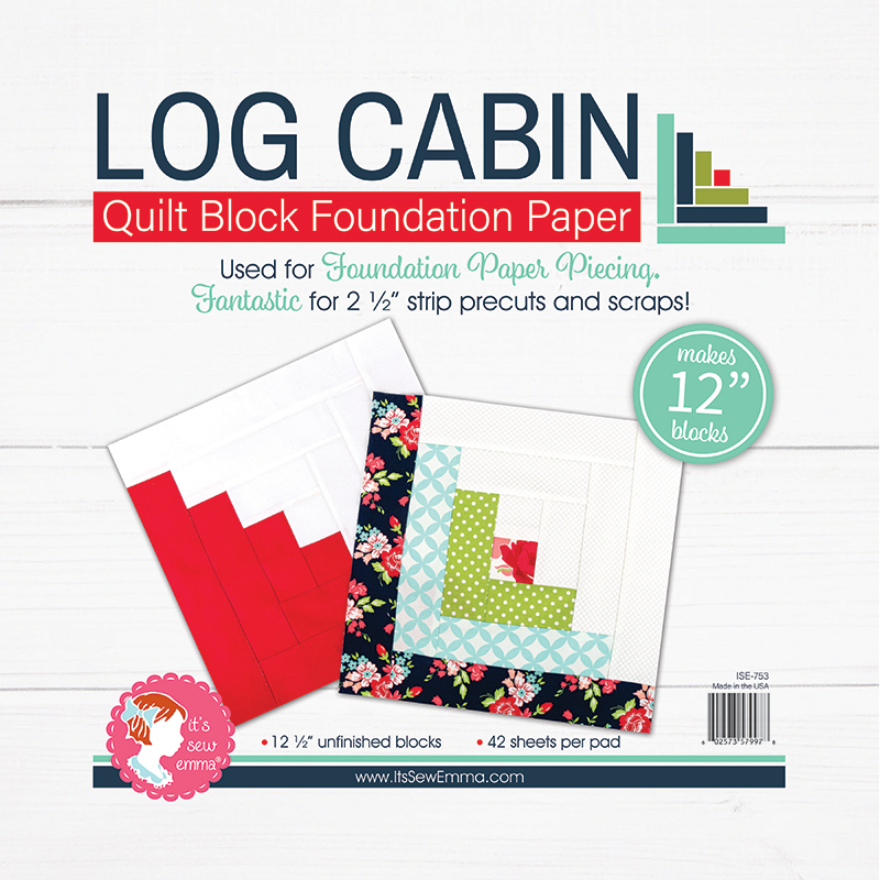 12" Log Cabin Quilt Block - Foundation Paper Piecing