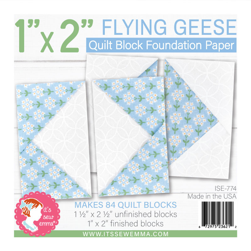 1" x 2" Flying Geese Block Foundation Paper Piecing