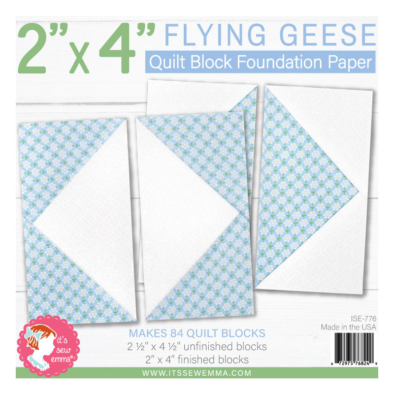 2" x 4" Flying Geese Block Foundation Paper Piecing