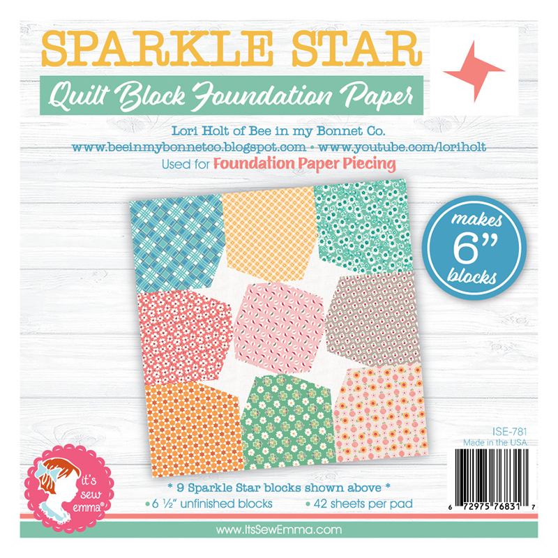 6" Sparkle Star Quilt Block Foundation Paper Piecing