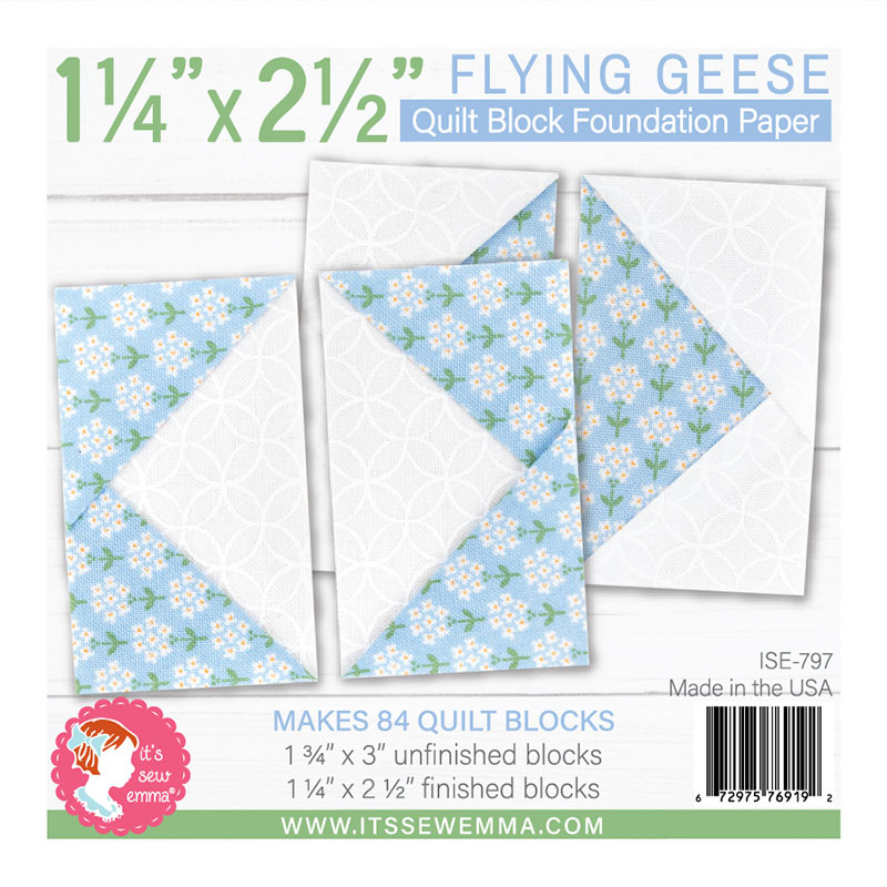 1.25" x 2.5" Flying Geese Block Foundation Paper Pie