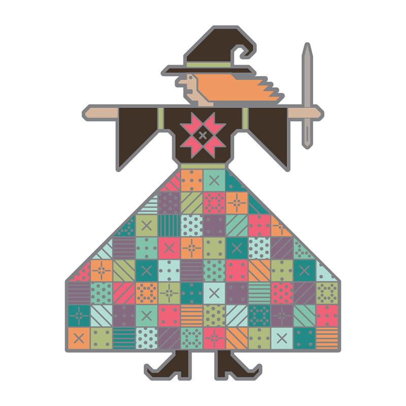 Quilted Witch Halloween Needle Minder
