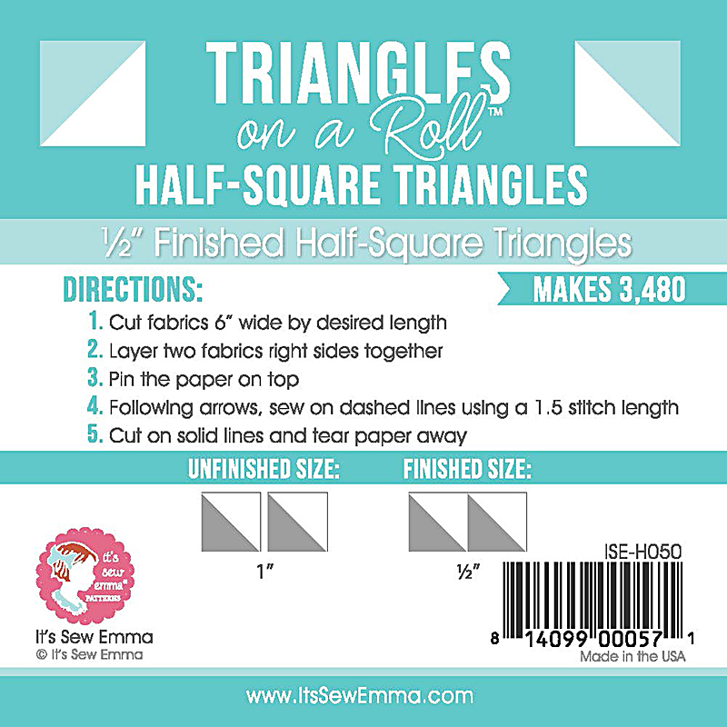 Triangle On A Roll Half Square 1/2"