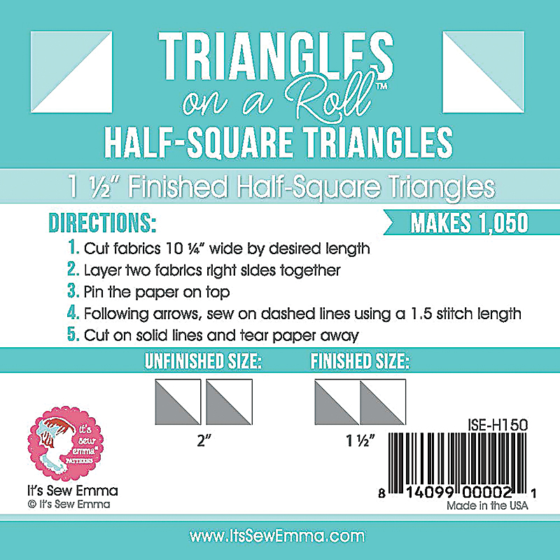 Triangle on a Roll Half Square 1.5"