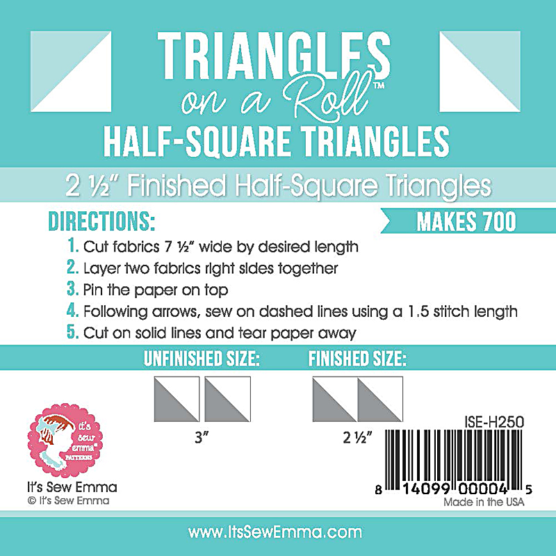 Triangle on a Roll Half Square 2.5"