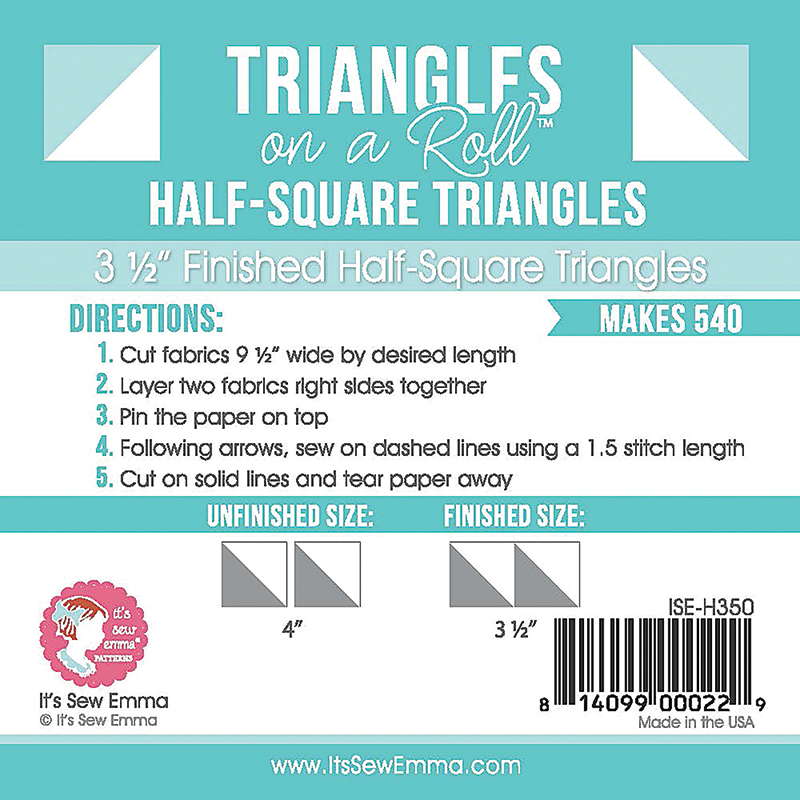 Triangle On A Roll Half Square 3.5"