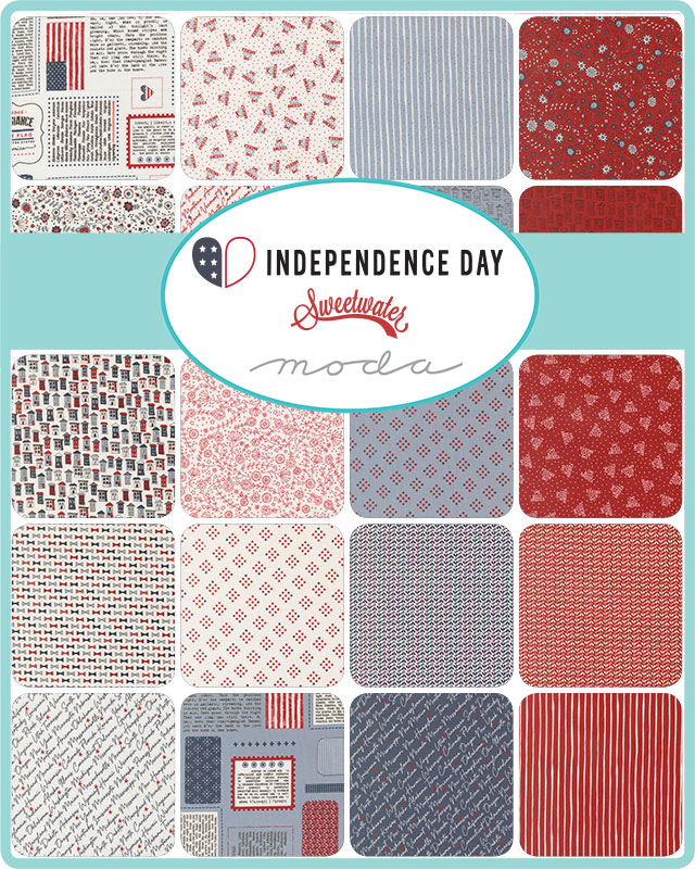 Independence Day Text Vanilla - Patriotic Quilt Fabric