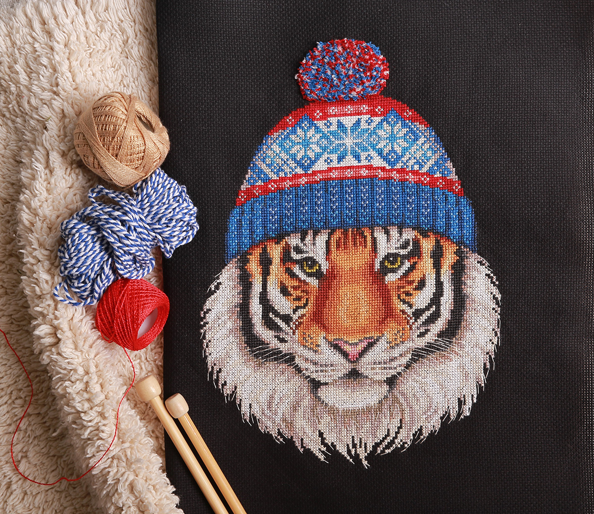 Theo the Sportstiger - Cross Stitch Kit