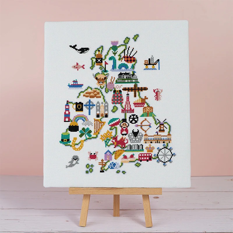 British Isles Adventure - Cross Stitch Pattern, zoomed in. Select this picture to zoom back out.