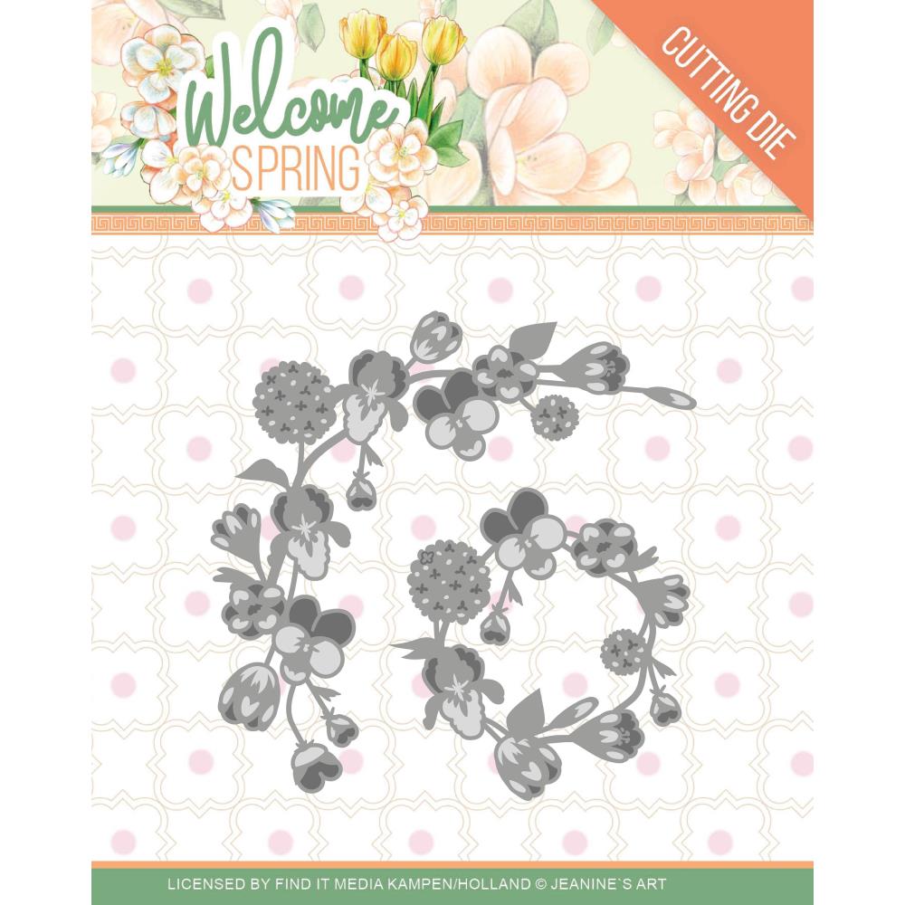 Welcome Spring Garland - Craft Die, zoomed in. Select this picture to zoom back out.