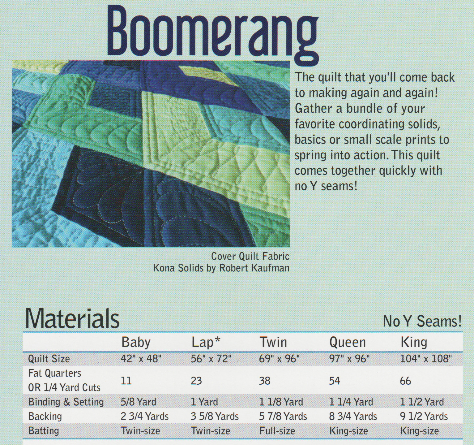 Boomerang - Quilt Pattern