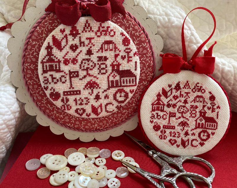 Schoolhouse in the Round - Cross Stitch Pattern