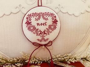 Christmas Love - Cross Stitch Pattern, different perspective #1, zoomed in. Select this picture to zoom back out.