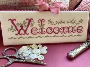 Welcome - Christmas Cross Stitch Pattern, zoomed in. Select this picture to zoom back out.