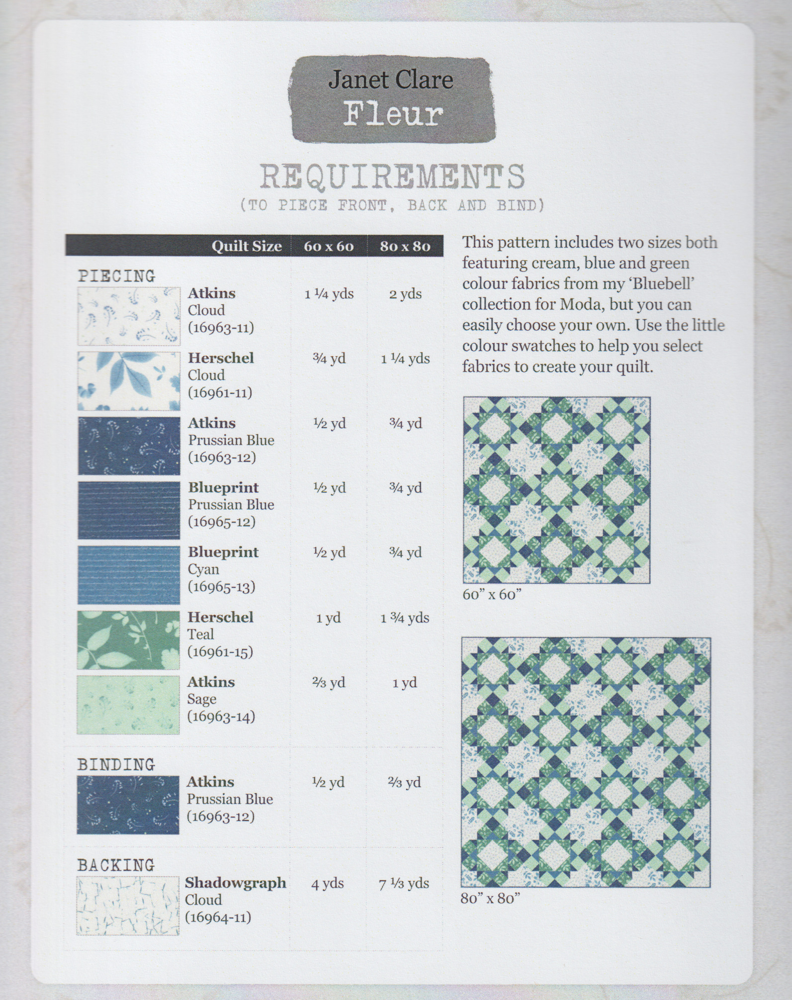 Fleur G - Quilt Pattern