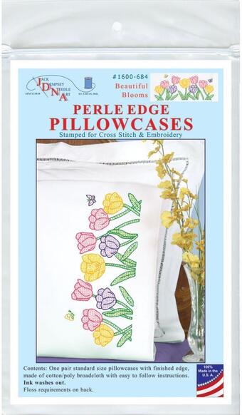Beautiful Blooms Pillowcases - Stamped Embroidery Kit