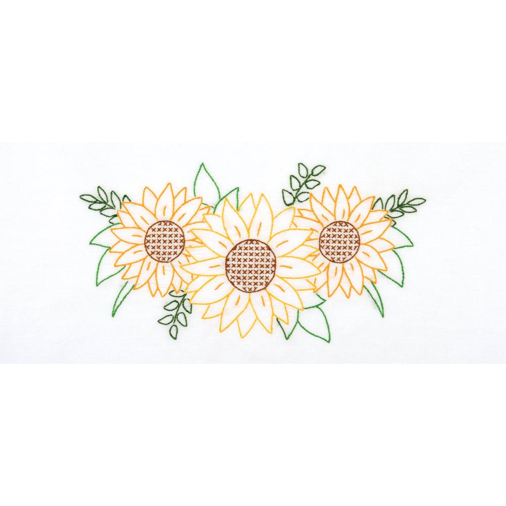Golden Sunflowers - Pillowcases - Embroidery Kit