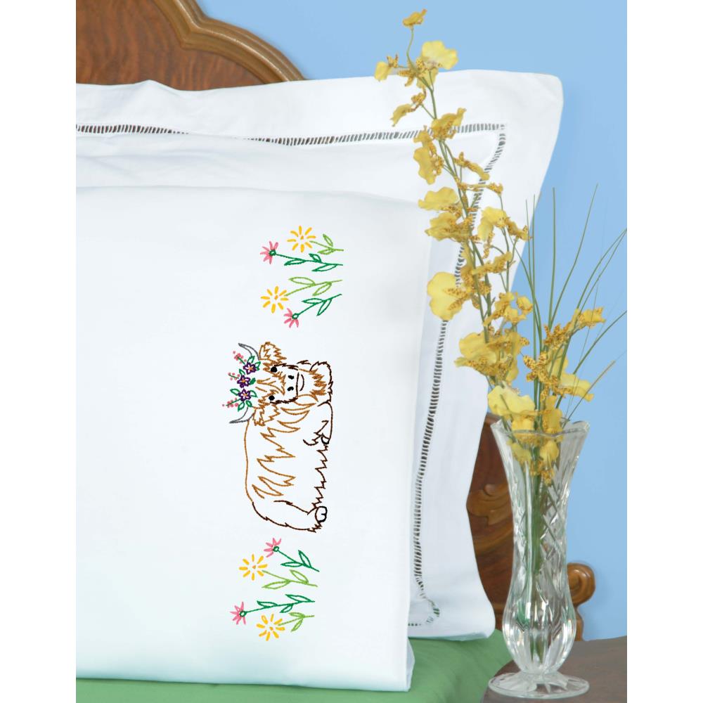 Highland Cow - Pillowcases - Embroidery Kit