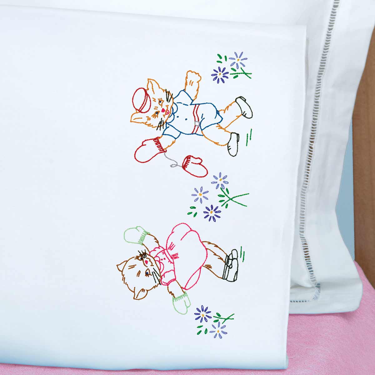 Kittens Children's Pillowcase - Embroidery Kit