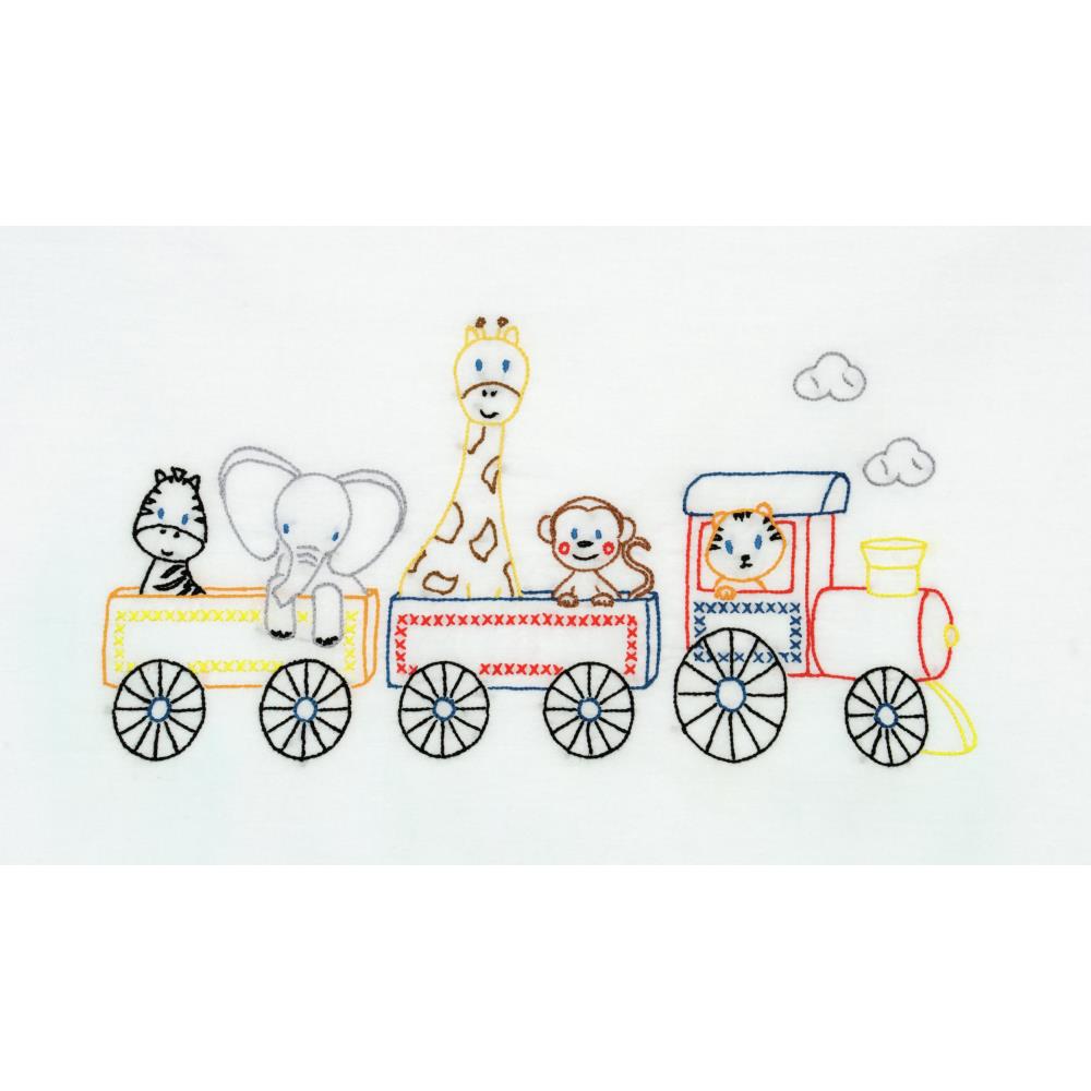 Jungle Train Children's Pillowcase - Embroidery Kit