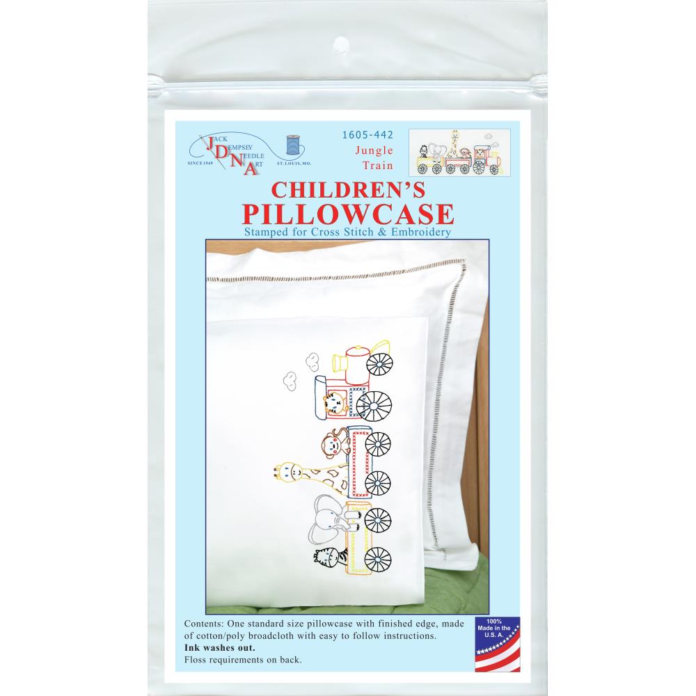 Jungle Train Children's Pillowcase - Embroidery Kit