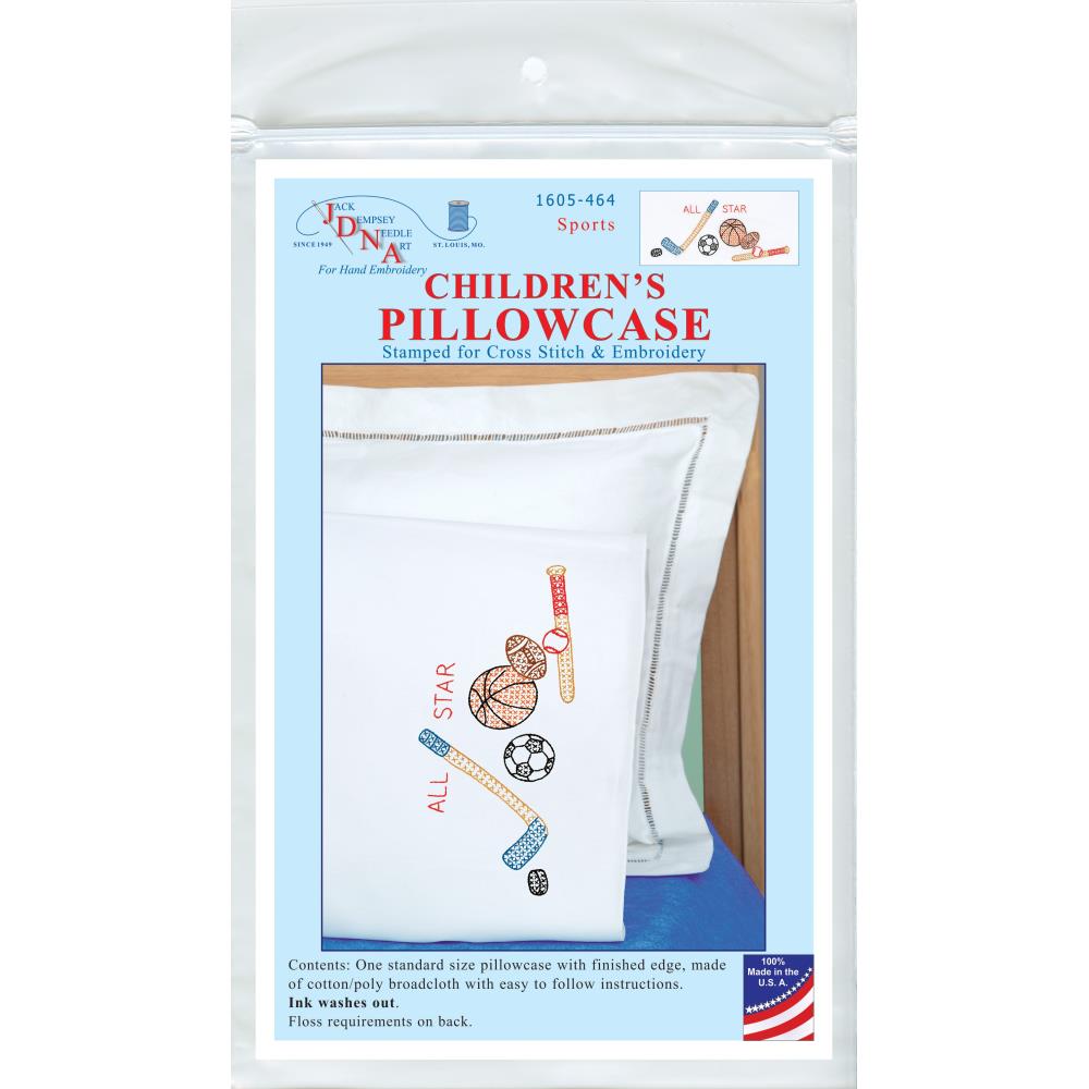Sports Children's Perle Edge Pillowcase - Embroidery Kit