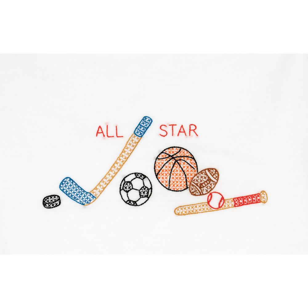 Sports Children's Perle Edge Pillowcase - Embroidery Kit