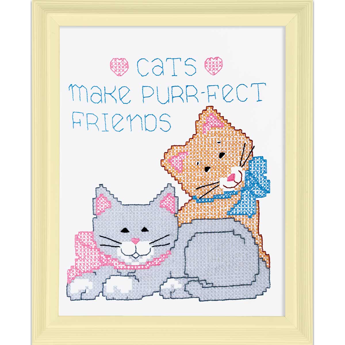 Cats Sampler - Embroidery Kit, zoomed in. Select this picture to zoom back out.