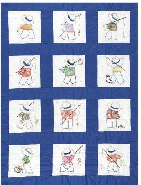 Little Boys Quilt Squares - Embroidery Kit