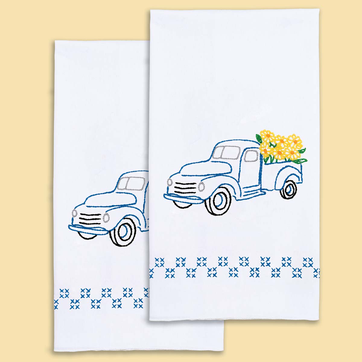 Flower Delivery Decorative Hand Towels - Embroidery Kit
