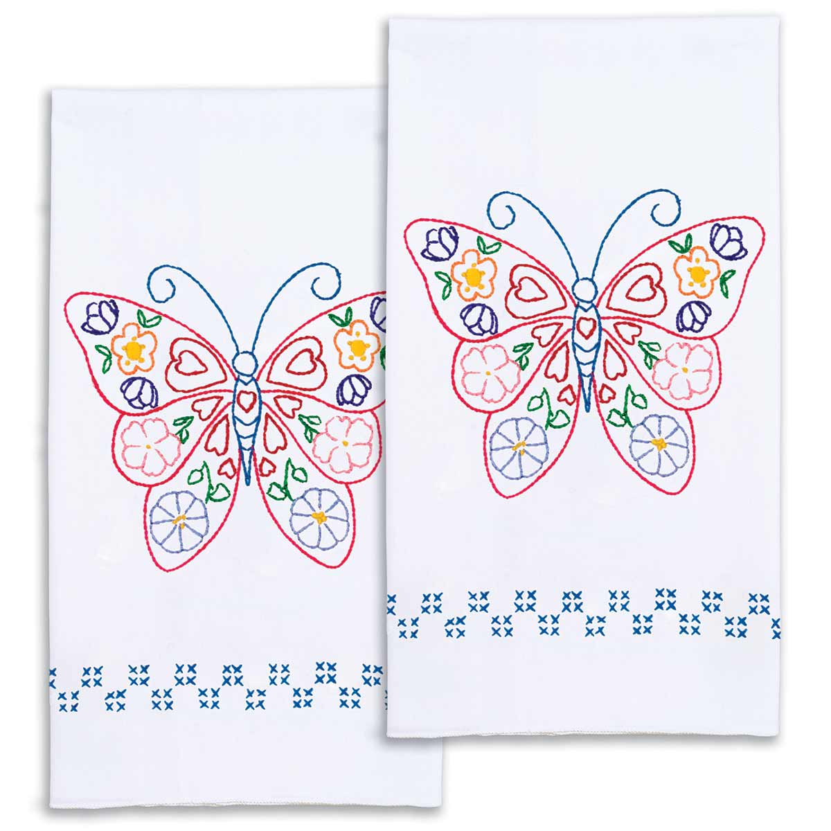 Butterfly Decorative Hand Towels - Embroidery Kit