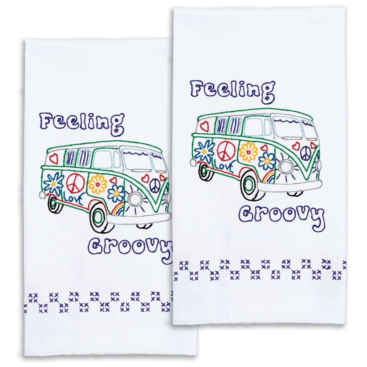 Feeling Groovy - Hand Towels - Cross Stitch Kit