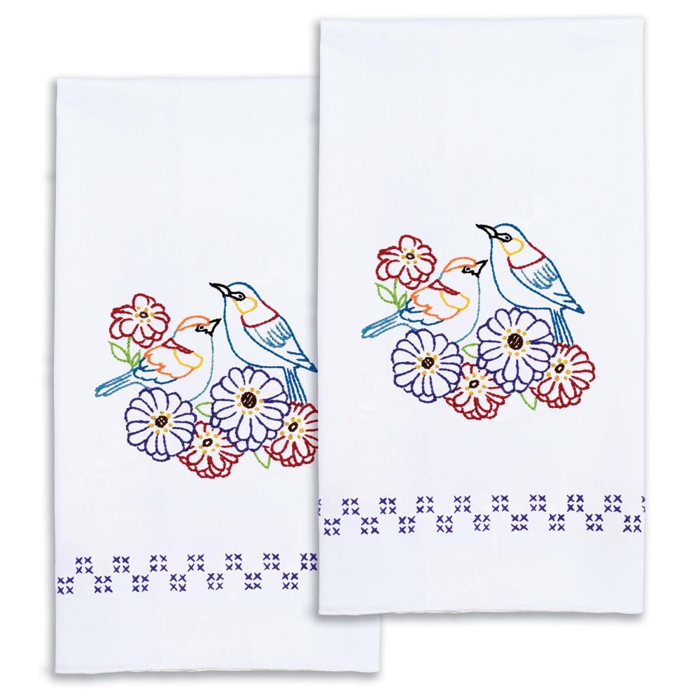 2 Birds - Hand Towels - Embroidery Kit