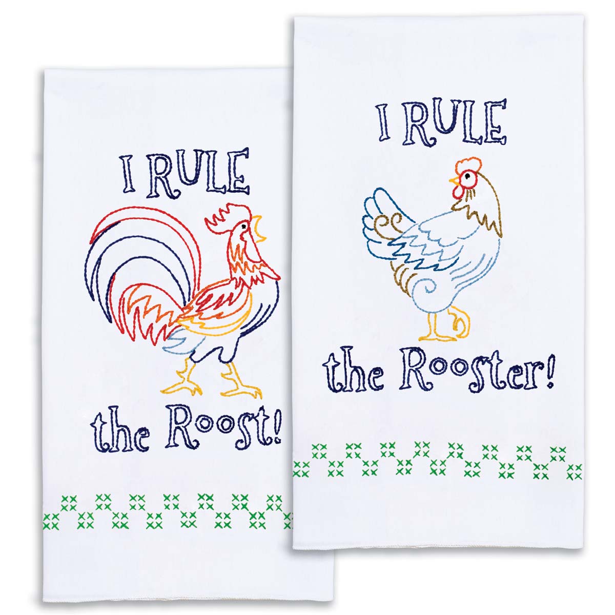 Rule The Rooster - Hand Towels - Cross Stitch Kit