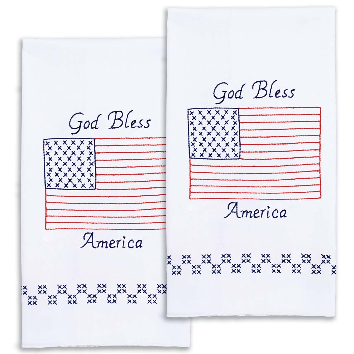 American Flag - Hand Towel - Cross Stitch Kit