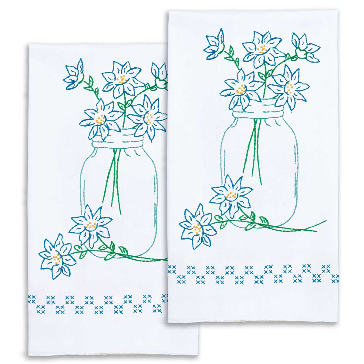 Fresh Cut Flowers - Decorative Hand Towel - Embroidery Kit, zoomed in. Select this picture to zoom back out.
