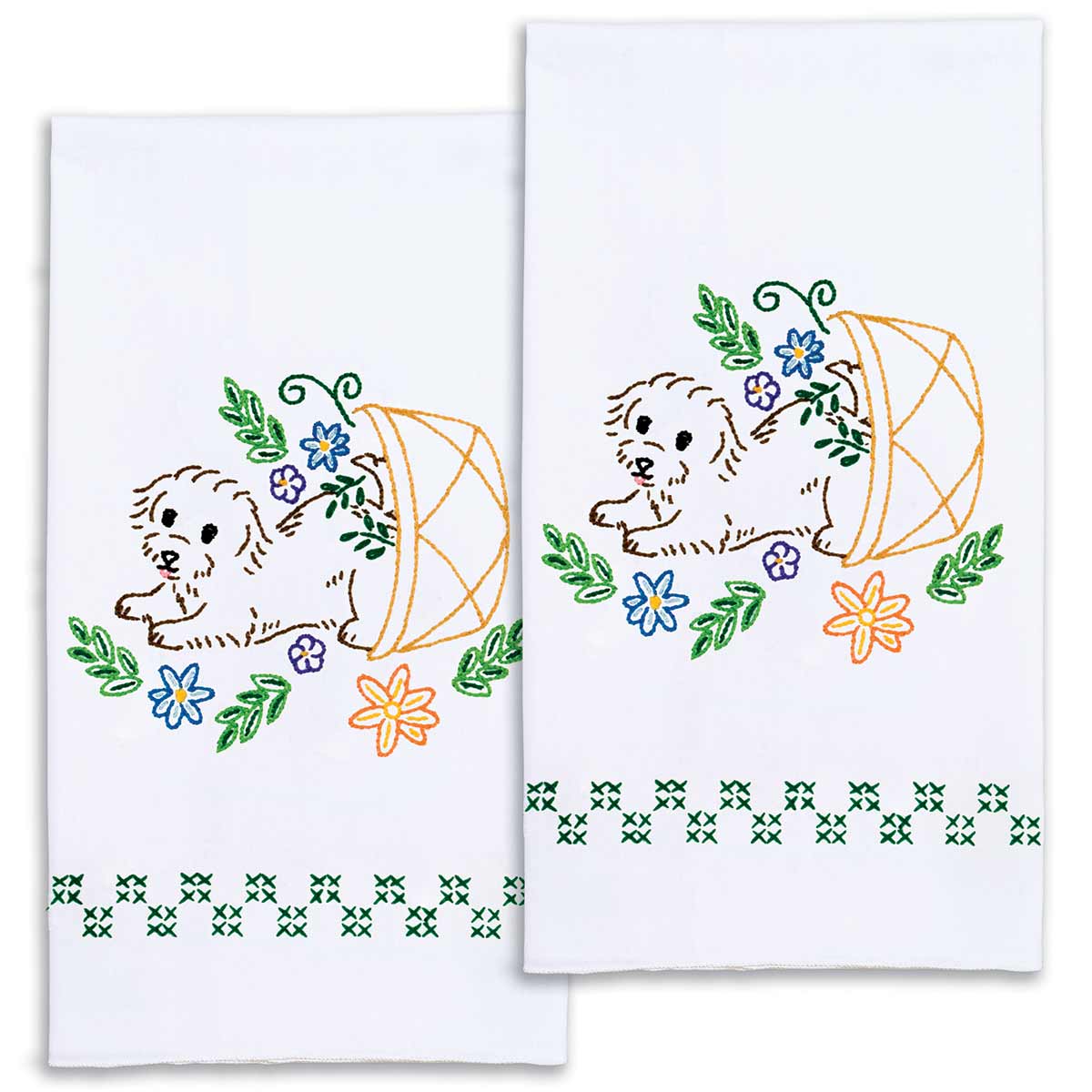 Puppies Decorative Hand Towel - Embroidery Kit
