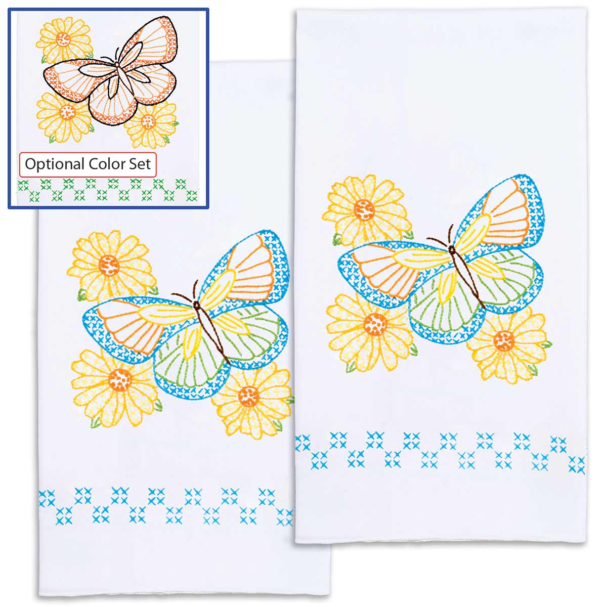 Butterfly Decorative Hand Towels - Embroidery Kit