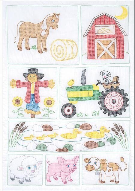 Barn Crib Quilt - Stamped Cross Stitch Kit