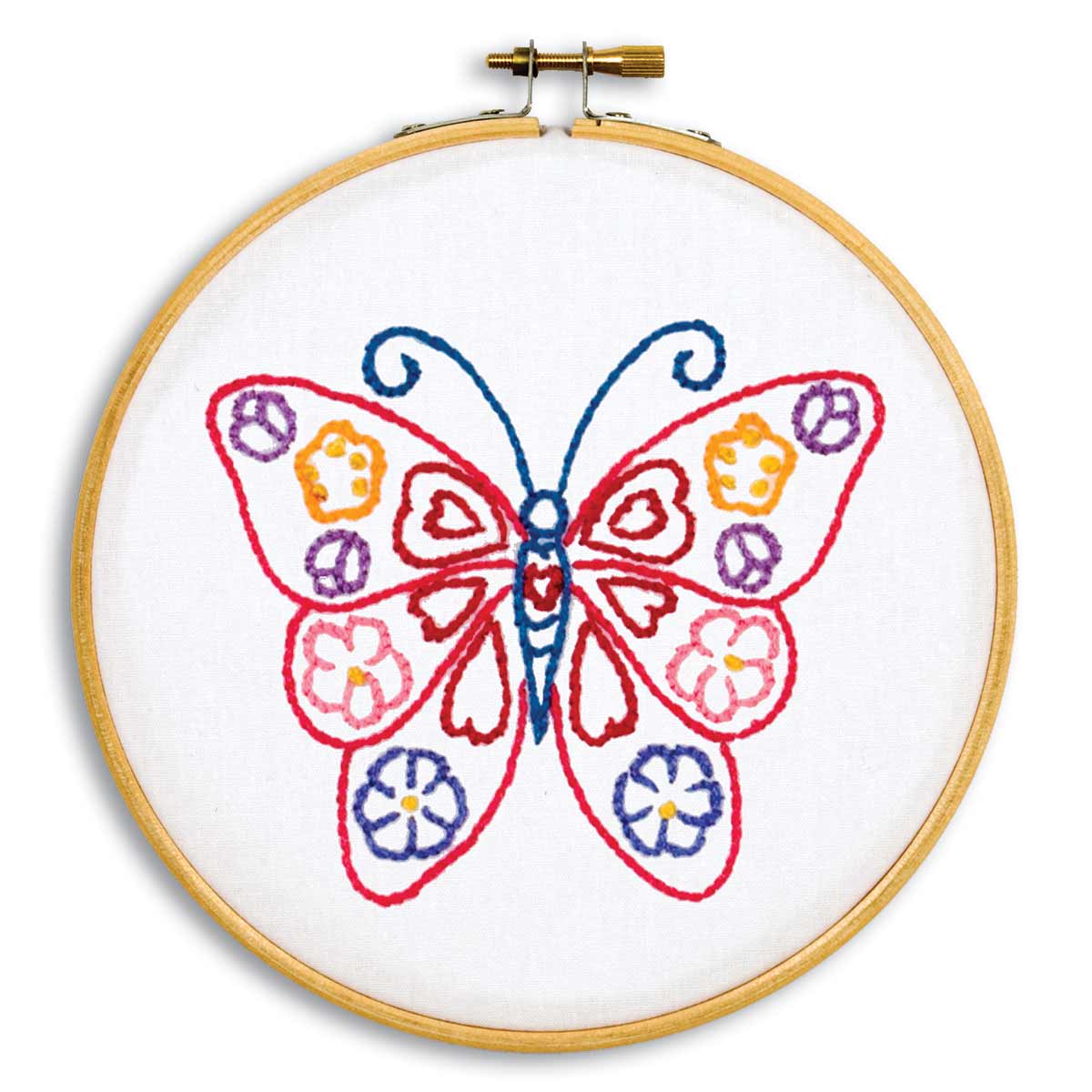 Butterfly Hoop Kit - Embroidery Kit, zoomed in. Select this picture to zoom back out.