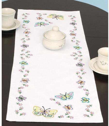 Fluttering Butterflies Table Runner/Scarf - Embroidery Kit