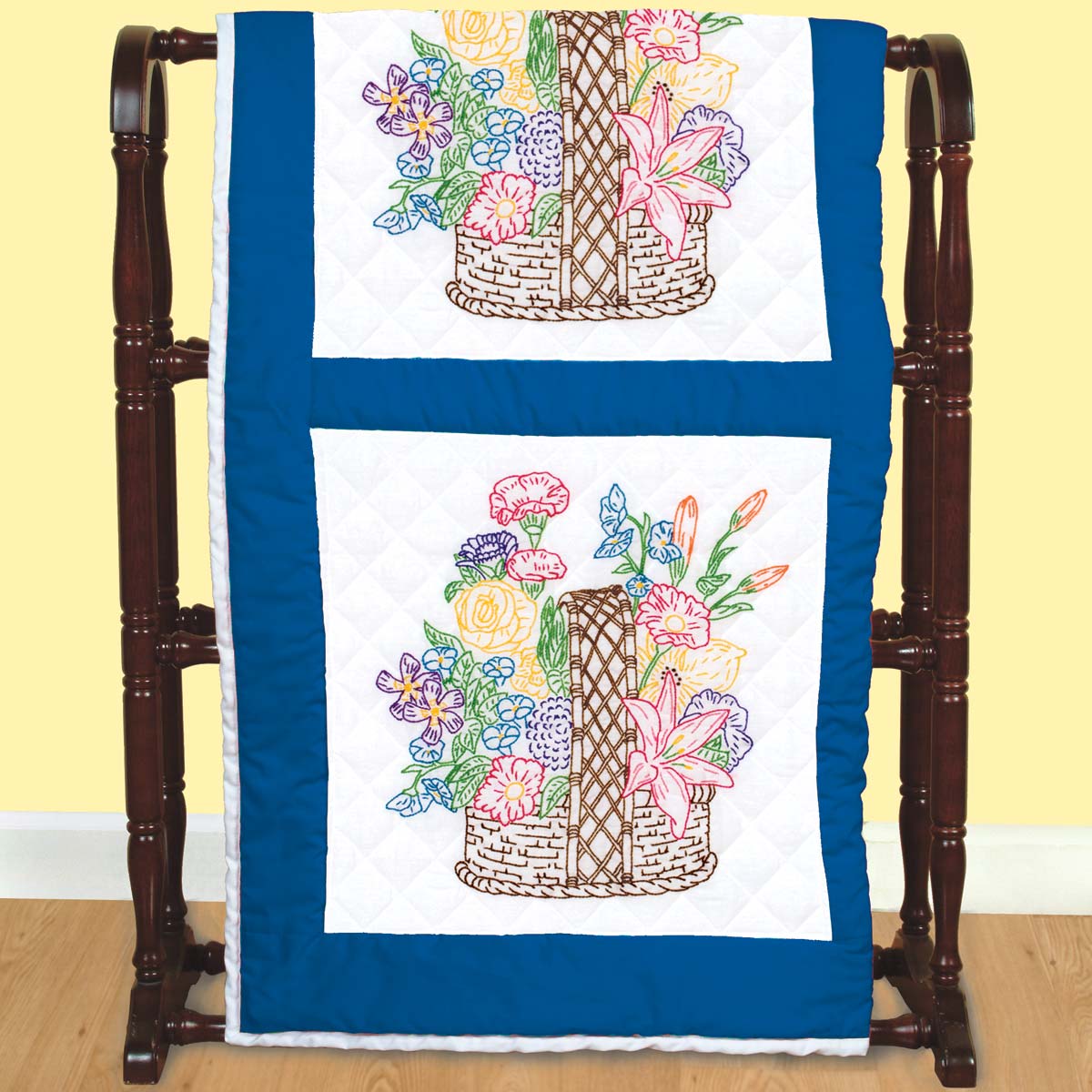 Basket Of Flowers - Quilt Blocks - Cross Stitch Kit