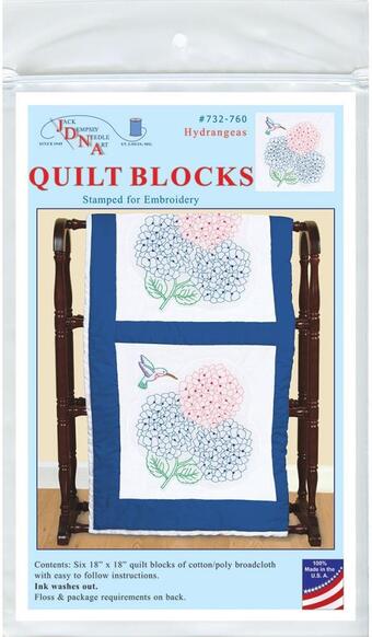 Hydrangeas Quilt Blocks - Stamped Embroidery Kit